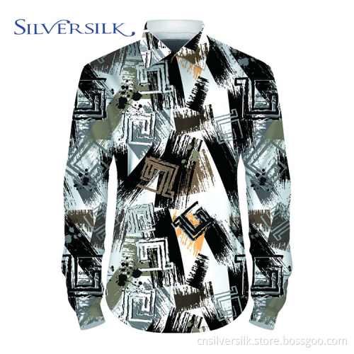 Custom printed long sleeve polyester shirt